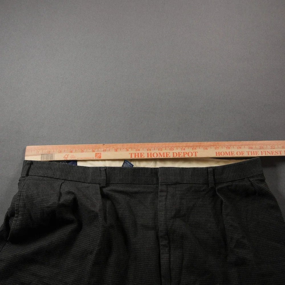 Vintage Polo Ralph Lauren Houndstooth Pleated D-Ring Adjusters Men Pants 42/28